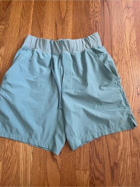 ALO Light Teal Athletic Drawstring Shorts M?